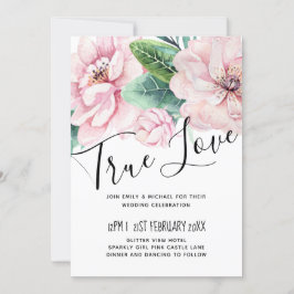 Orçamento de Casamento Negra Floral Rosa Moderno