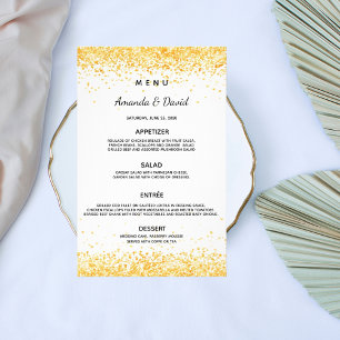 Orçamento de confete de ouro branco do menu janto