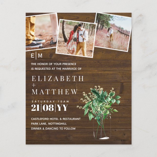 Orçamento de Convite para Casamento de Folha Verde (Frente)