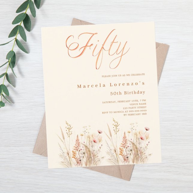 Orçamento de creme de flores silvestres 50 anos (Criador carregado)