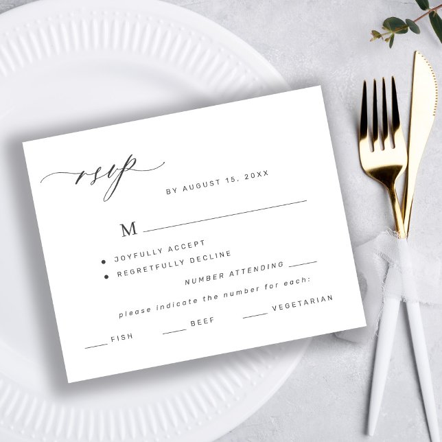 Orçamento de escolha de menu de casamento preto e  (Criador carregado)