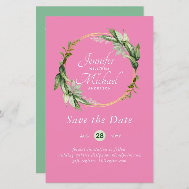 Orçamento de LeahG Salvar a Data Verde Terra Moder (Frente/Verso)