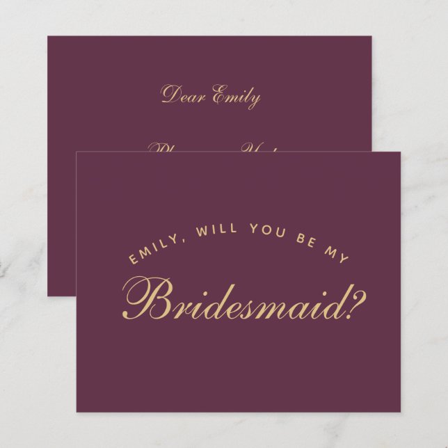 Orçamento de Proposta de Damas de Honra Cor de Vin (Frente/Verso)