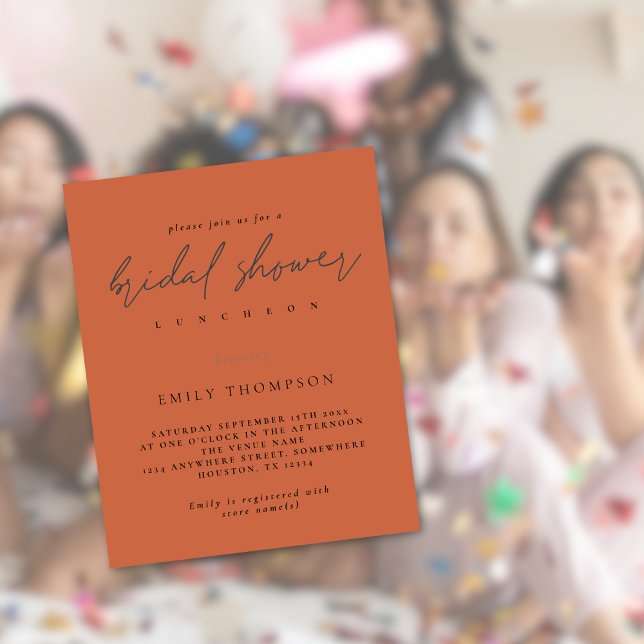 Orçamento de Roteiro Convite de Chá de Noiva Terra (Budget price smaller 4.5 x 5.6" invite)