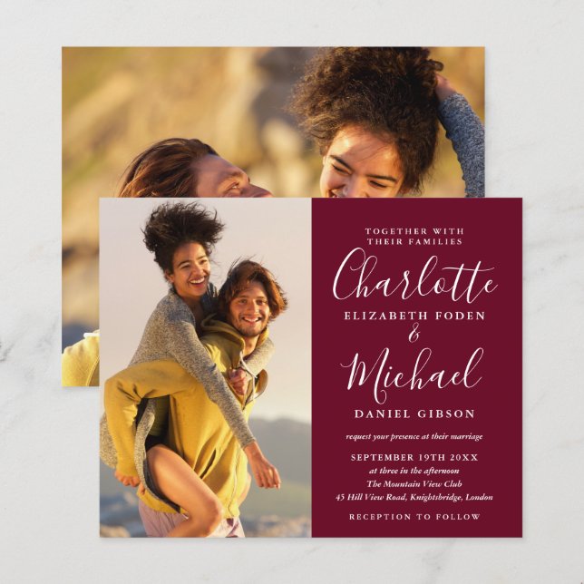 Orçamento de Roteiro Fotos Convite de Casamento Bo (Frente/Verso)