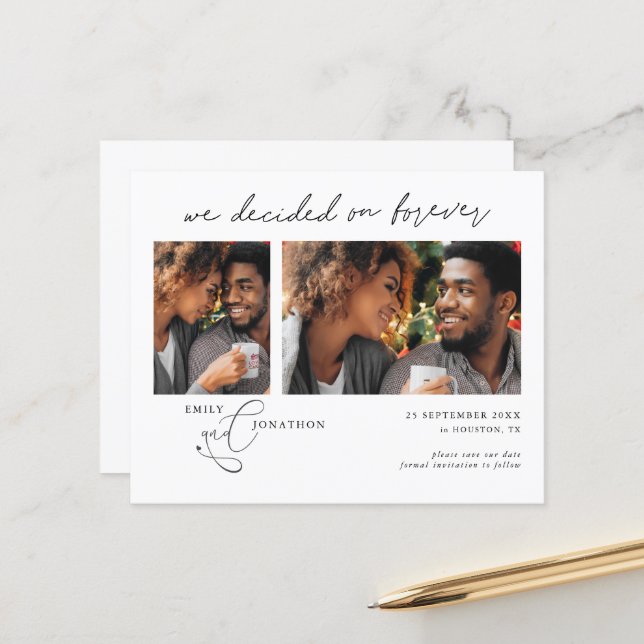 Orçamento Decidido no Forever 2 Fotos Salvar Data (Frente/Verso In Situ)