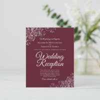 Orçamento do Convite de Recepção de Casamento Silv