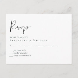 Orçamento do MENU de RSVP de Script Branco Claássi