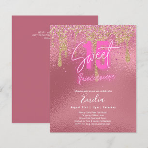 Orçamento Doce 15 Folhas de Linho Rosa Quinceanera