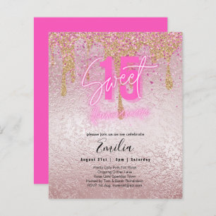 Orçamento Doce 15 Folhas de Linho Rosa Quinceanera