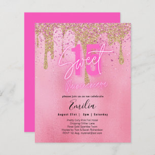 Orçamento Doce 15 Folhas de Linho Rosa Quinceanera