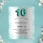 Orçamento Doce 16 luvas de prata<br><div class="desc">Um convite moderno,  na moda e glamouroso para uma festa de aniversário Doce 16,  16. Um fundo de aspecto fino prateado,  decorado com pó brilhante colorido. Personalize e adicione o seu nome e detalhes da festa. O número 16 é escrito com uma fonte de estilo de balão,  script.</div>
