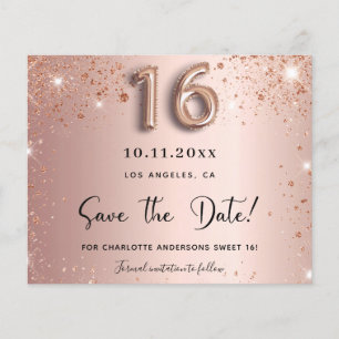 Orçamento doce 16 rosa dourado dourado salvação
