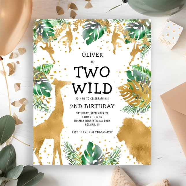 Orçamento Dois Convite de 2º Aniversário Wild Safa (Criador carregado)