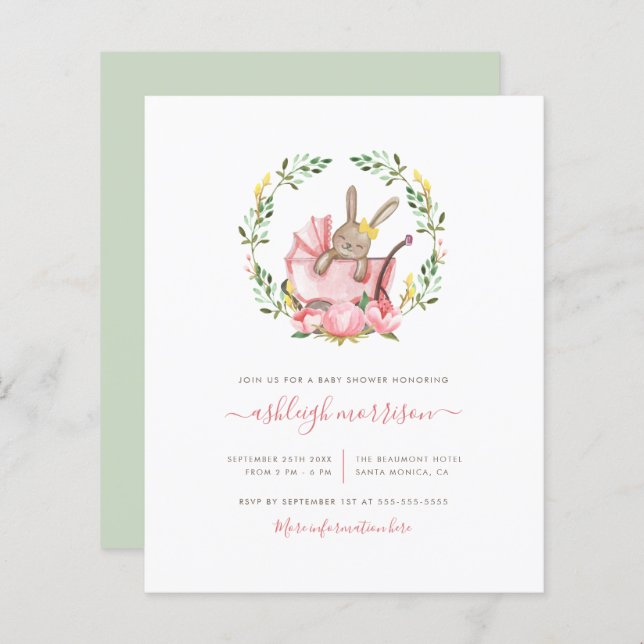 Orçamento Dormindo Coelhinho No Chá Da Menina Bugg (Frente/Verso)