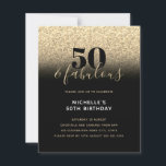 Orçamento Dourado Brilhante Preto 50º Convite de A<br><div class="desc">Pode ser totalmente personalizado para atender às suas necessidades. © Gorjo Designs. Feito para você através da plataforma Zazzle. // Procurando itens correspondentes? Outros artigos de papelaria do conjunto disponível na seção "coleções" da minha loja. // Precisa de ajuda para personalizar o seu design? Tem outras ideias? Sinta-se à vontade...</div>