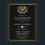 Orçamento Dourado e Mascarada Negro Doce 16 Partid<br><div class="desc">Orçamento Dourado e Mascarada Negro Doce 16 Convites de festas por Eugene_Design.</div>