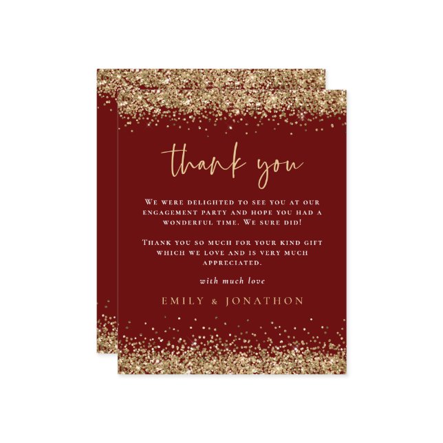 Orçamento Dourado Glitter Noivado Borgonha Obrigad (Frente/Verso In Situ)