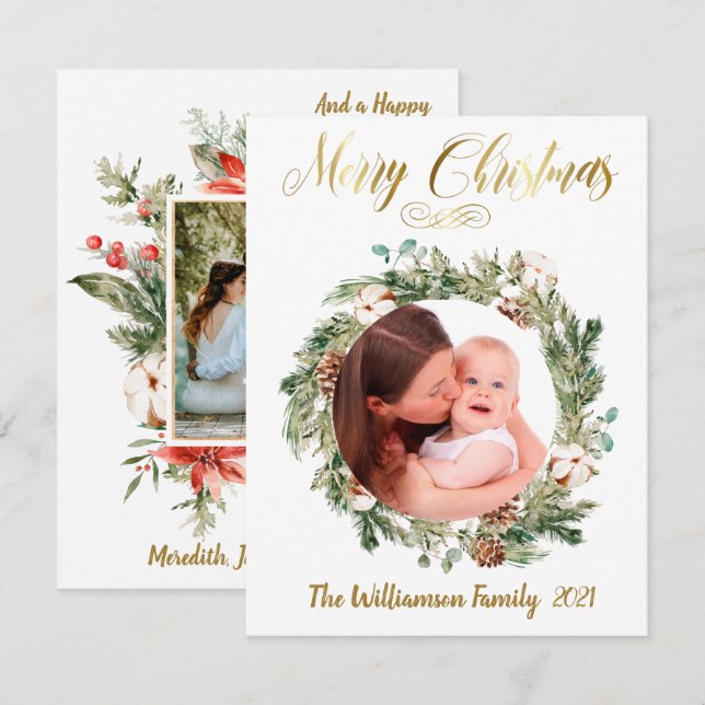 Orçamento Duas Colagem Fotográfica Dourada Feliz N (Frente/Verso)