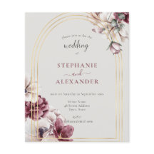Orçamento Dusty Plum Floral Casamento QR Código Co