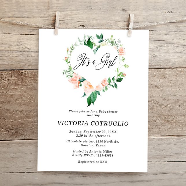 Orçamento É um Chá de fraldas de Pêssego de Menina (Criador carregado)