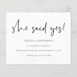 Orçamento Ela Disse Sim Anúncio de Noivado