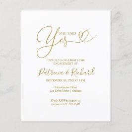 Orçamento Ela Disse Sim Anúncio Festa de noivado