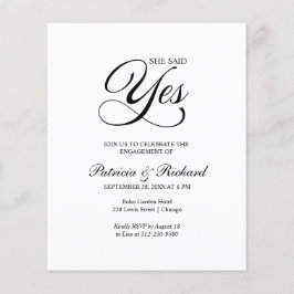 Orçamento Ela Disse Sim Convite Festa de noivado