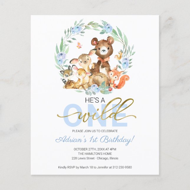 Orçamento Ele é um convite de aniversário selvagem (Frente)
