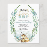 Orçamento Ele é um convite de aniversário selvagem