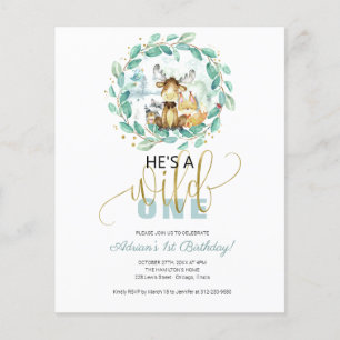 Orçamento Ele é um convite de aniversário selvagem