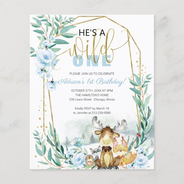 Orçamento Ele é um convite para um primeiro aniver (Frente)