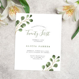 Orçamento elegante 21 anos convite de aniversário