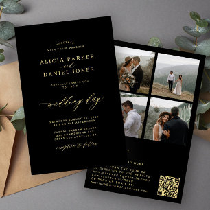Orçamento elegante 4 foto código QR tudo em um cas