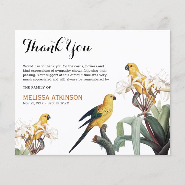 Orçamento Elegante Aves Amarelas Funerárias Obriga (Frente)