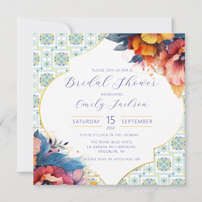 Orçamento Elegante Azulejos Marroquinos Floral (Frente)