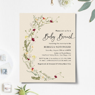 Orçamento Elegante Boho Wildflower Wreath Baby Bru