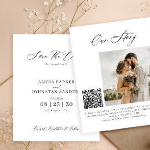 Orçamento elegante código QR foto casamento salvar