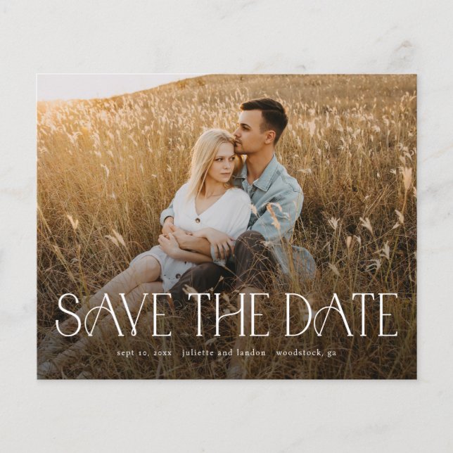 Orçamento Elegante Foto Casamento Save The Date (Frente)