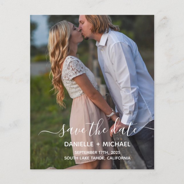 Orçamento Elegante Simples Salve a Data com Foto (Frente)