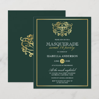Orçamento Emerald & Dourado Mascarada Doce 16 Part