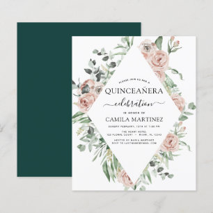 Orçamento Emerald Green Quinceañera Convite Flor