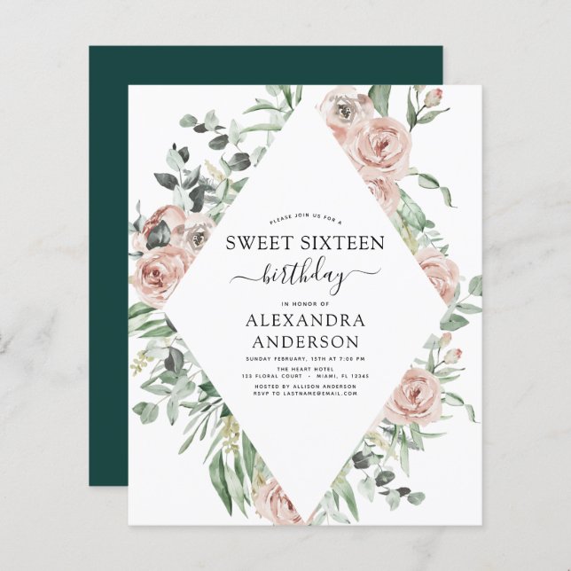 Orçamento Emerald Green Sweet 16 Festas de anivers (Frente/Verso)
