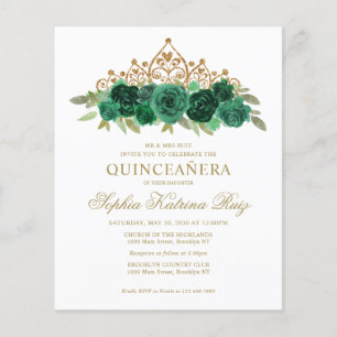 Orçamento Esmerald Verde Tiara Quinceañera