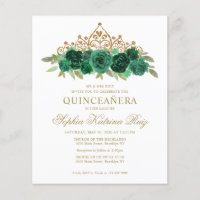 Orçamento Esmerald Verde Tiara Quinceañera