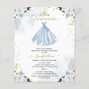 Orçamento Espanhol Quinceanera Convite Floral