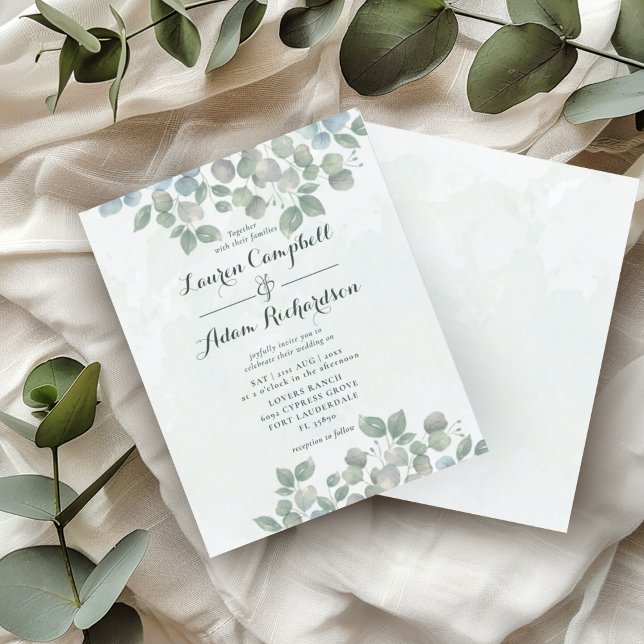 Orçamento Eucalipto Aquarela verde sage Casamento (Criador carregado)