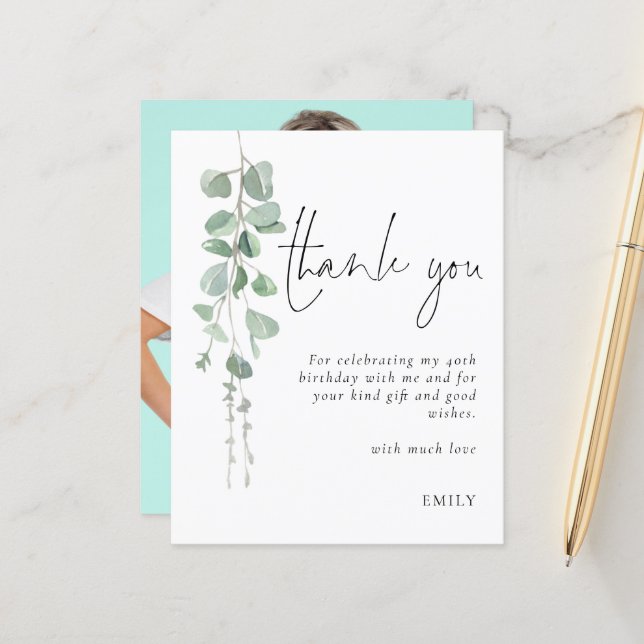 Orçamento Eucalipto Foto 40º aniversário Obrigado (Frente/Verso In Situ)