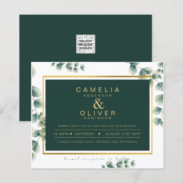 ORÇAMENTO Eucalipto Verde Oliva Dourado Casamento  (Frente/Verso)