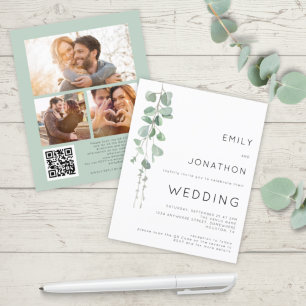 Orçamento Eucalyptus 3 Fotografias QR Convite de